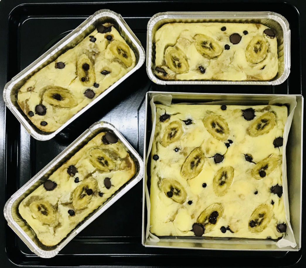 kek pisang+coklat+cheese